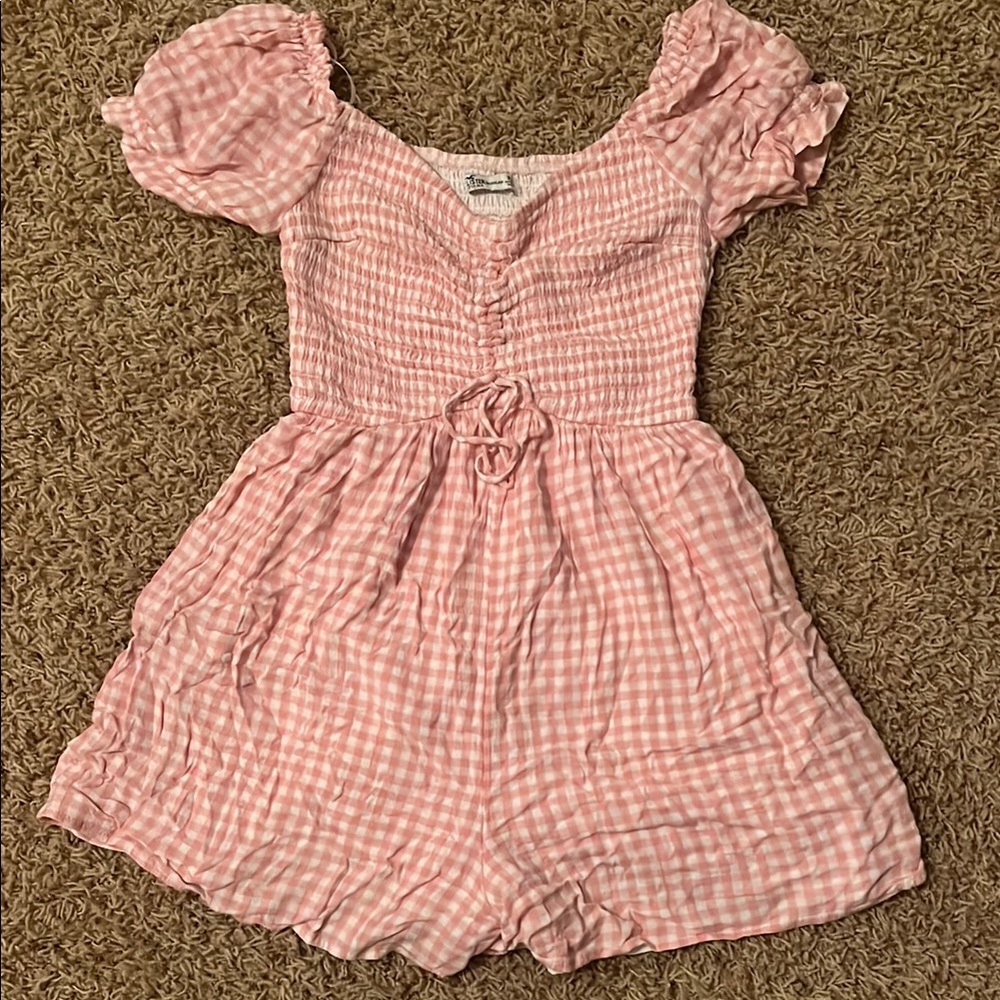 Hollister Pink Gingham Romper